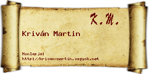 Kriván Martin névjegykártya