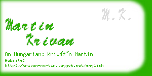 martin krivan business card